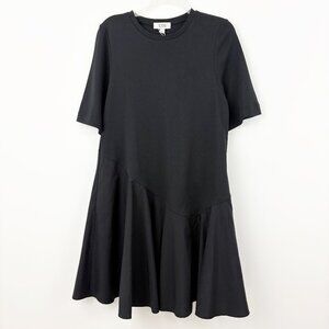 NWT COS Asymmetric Mini T-shirt Dress Size XS Black Relaxed Fit Short Sleeve
